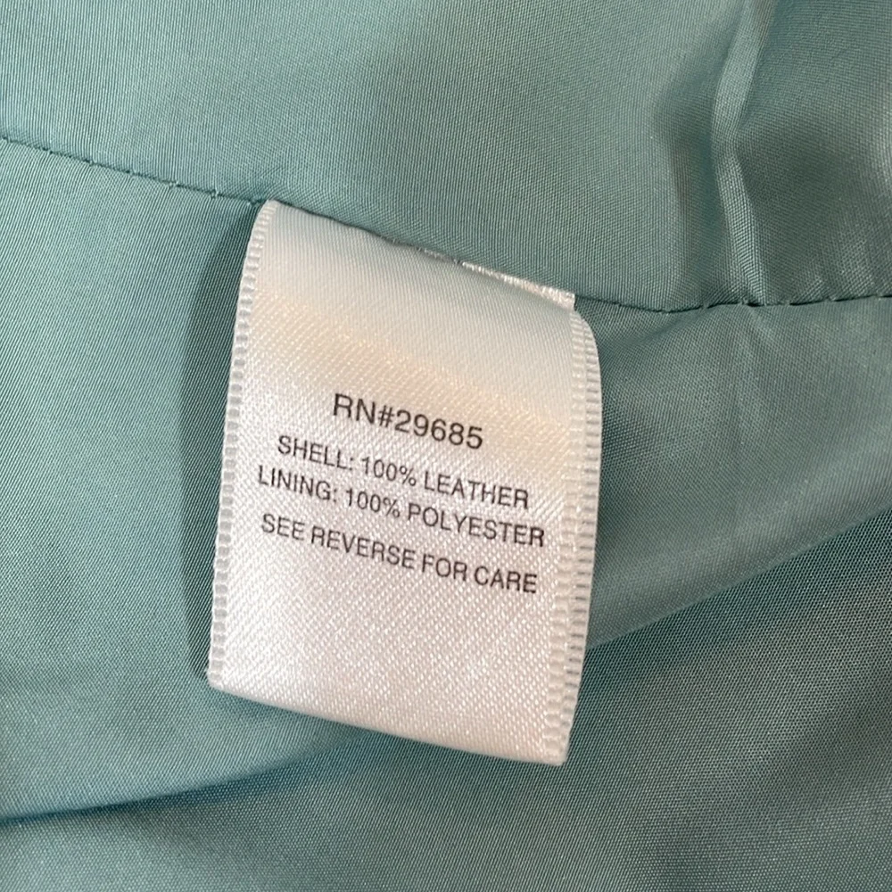 Pendleton Genuine Suede Leather Jacket Size L Seagram Green Blue EUC - Picture 10 of 14